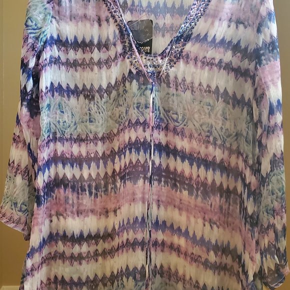 Aztec Sheer Beach Cover Up - Picture 1 of 4